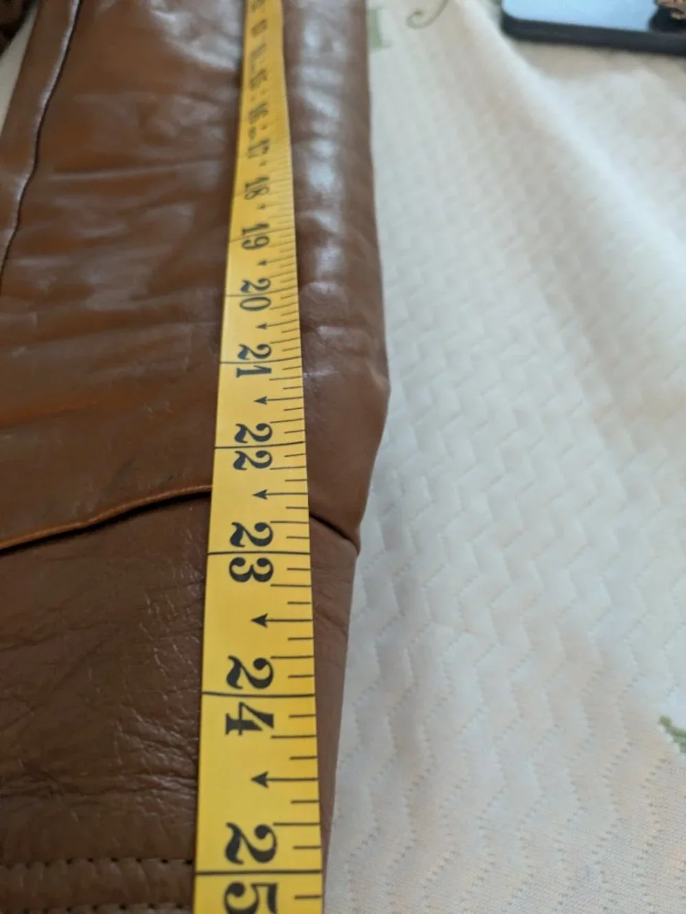 VTG 70s The Denner Leather Hunting Jacket by A. Pollak Camel Brown Mens 40 M